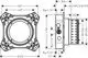 Schematische Darstellung eines Hansgrohe Produkts mit seitlichen und oberen Maßen, das für die Montage und Installation eines Grundkörpers konzipiert ist.